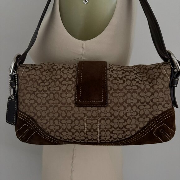Vintage Coach 3628 Soho Brown Signature C Canvas w/Suede Leather Trim - Picture 3 of 15